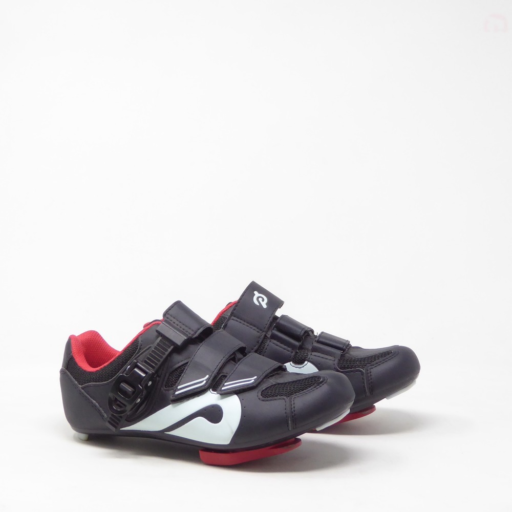 Peleton Womens Cycling Indoor Bike Shoes Black Red W/ Clips Size 37 / 6